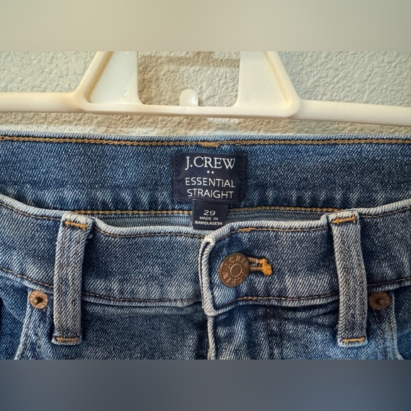 J. Crew Essential Straight Leg Denim Jeans Frayed Hem Size 29 - Picture 5 of 6